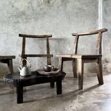 Grande chaise ou fauteuil en teck ancien H84 L60