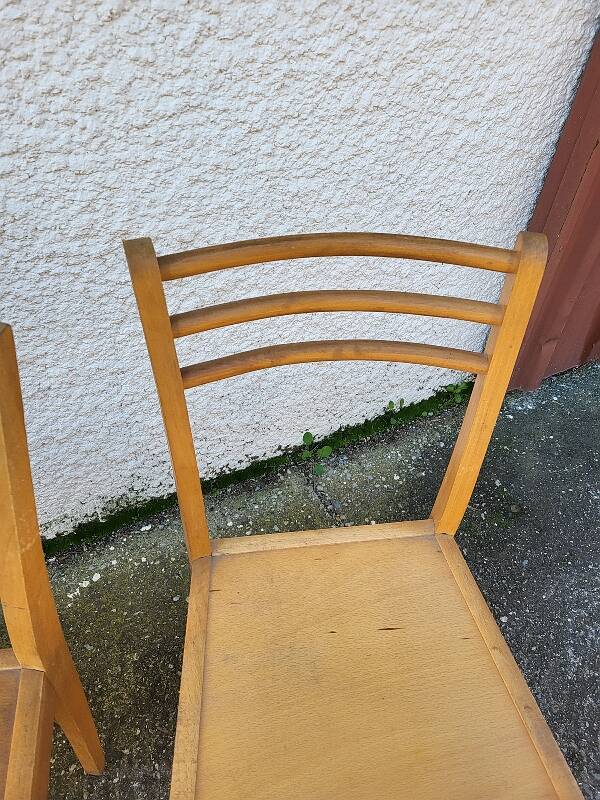 Serie de 3 chaises bistrot 1950