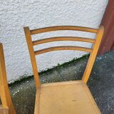 Serie de 3 chaises bistrot 1950