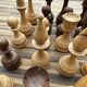 32 Staunton chess pieces in turned boxwood