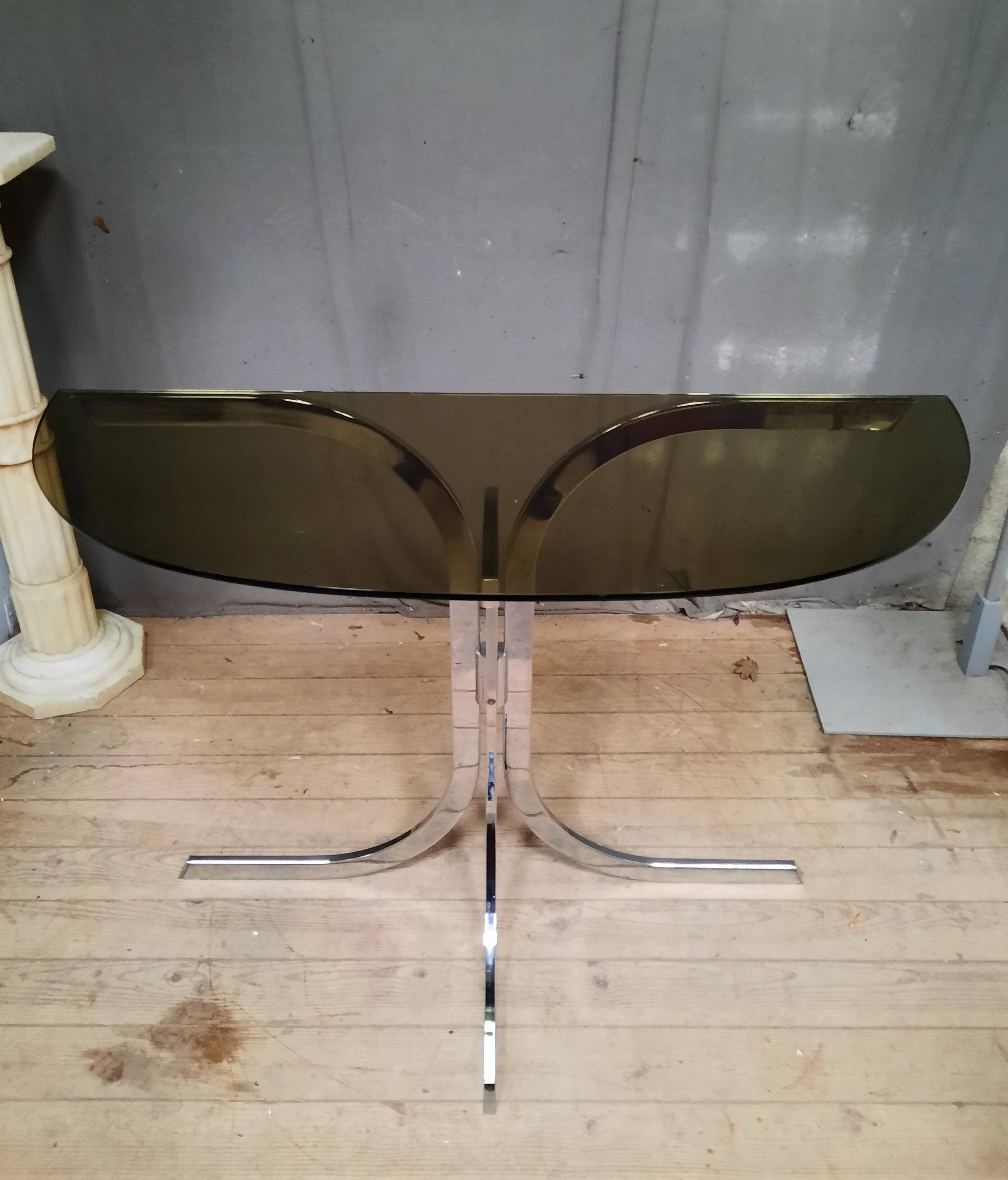 Designer glass and metal console