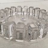 Large Brutalist Lead Crystal Ashtray / Bowl, Japan, c.1950.