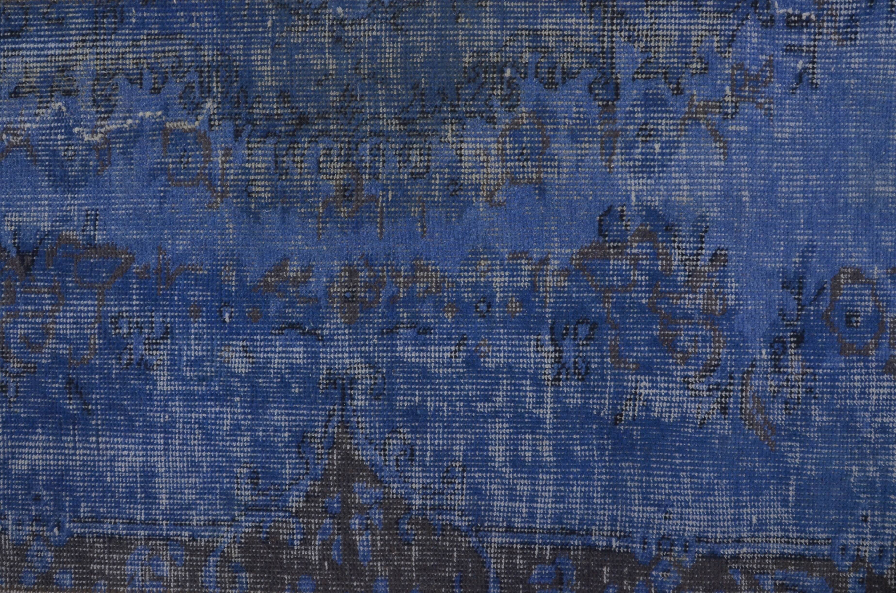 Small Blue Vintage Handknotted Rug
