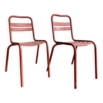 Paire de chaises style Tolix 1950