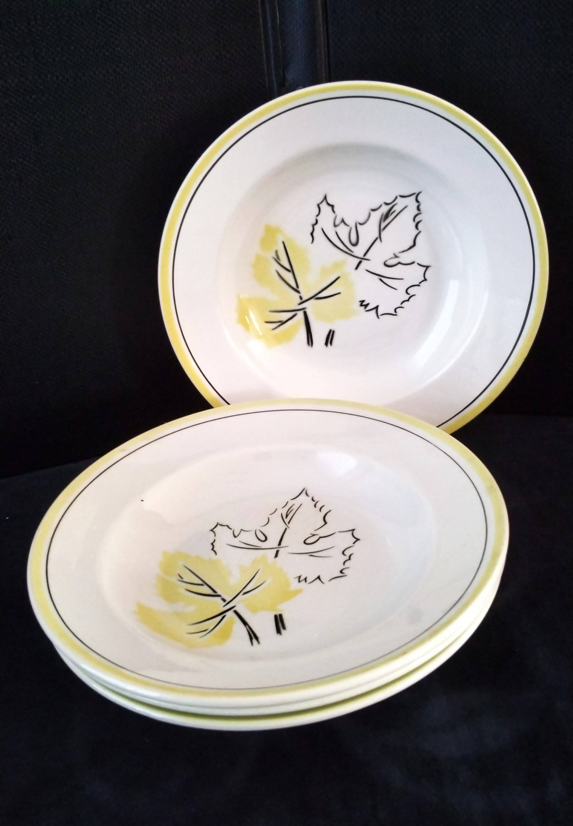 4 deep plates from Badonviller earthenware FB