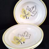 4 deep plates from Badonviller earthenware FB