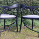 Pair of Thonet armchairs model 225 in stained black beech.