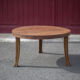 Wooden coffee table with cast iron legs