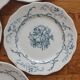6 flat plates in iron earth Pompadour earthenware factory of Clairefontaine