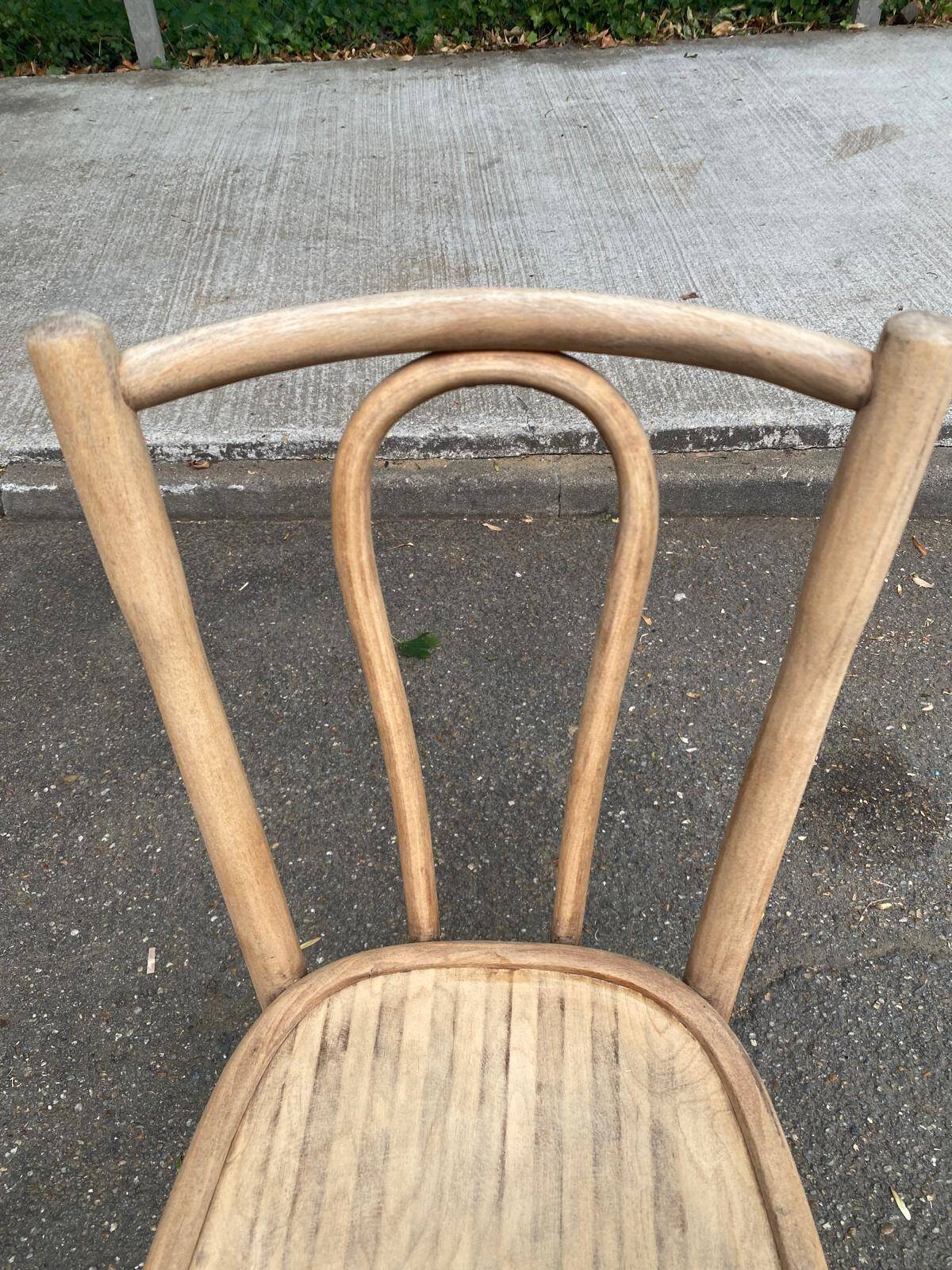 Stripped bentwood bistro chair Thonet no. 18