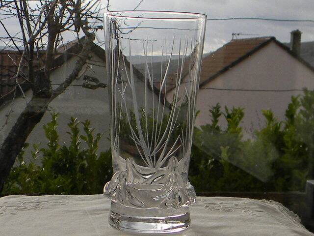 Lot de 6 verres à orangeade en cristal de daum france. modèle sorcy gravé.