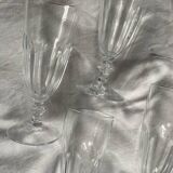 6 antique crystal champagne flutes and stemmed glasses