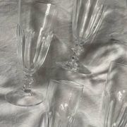 6 flûtes à champagne cristal verres à pieds ancien