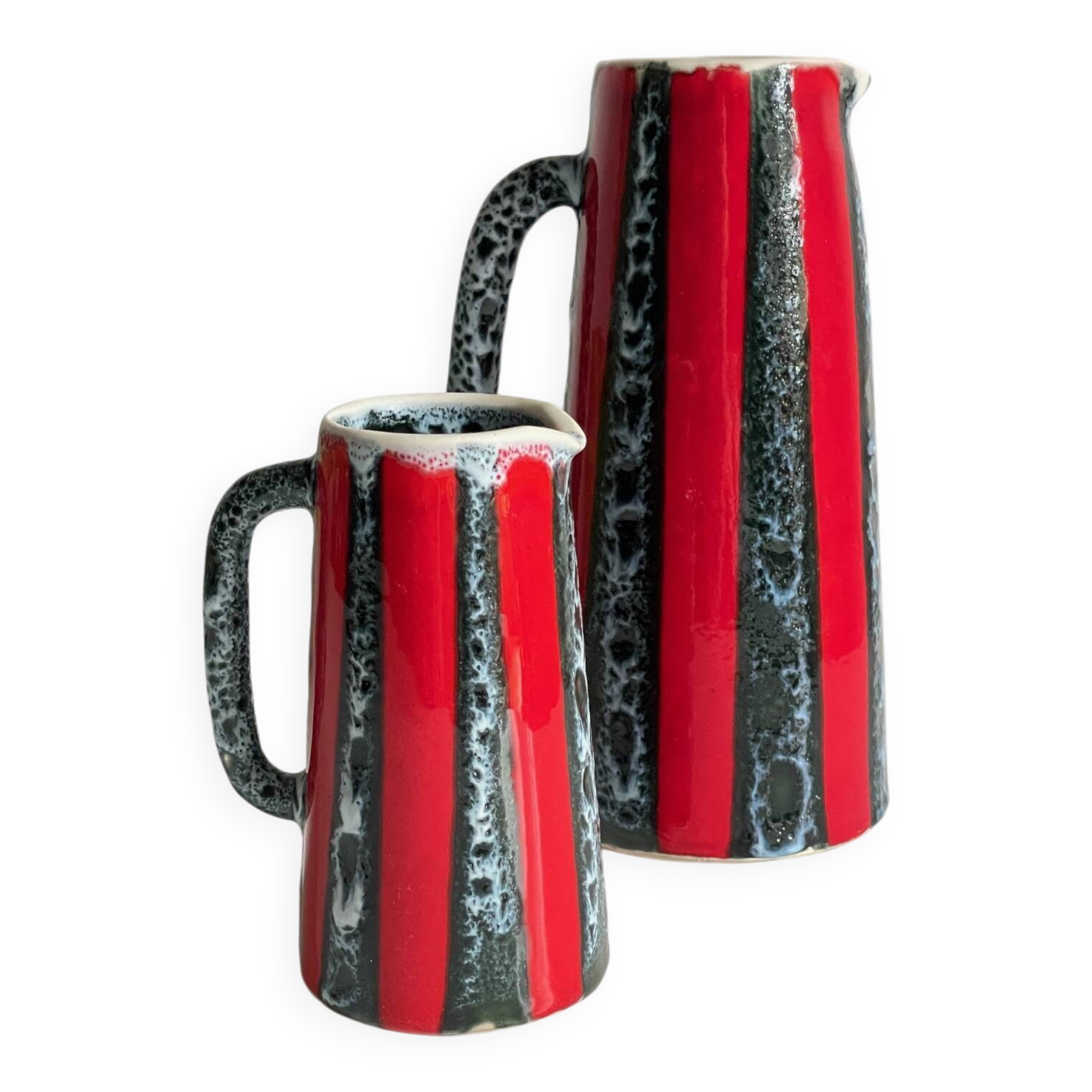 2 pichets, vases vintage en céramique d’art Luc Vallauris