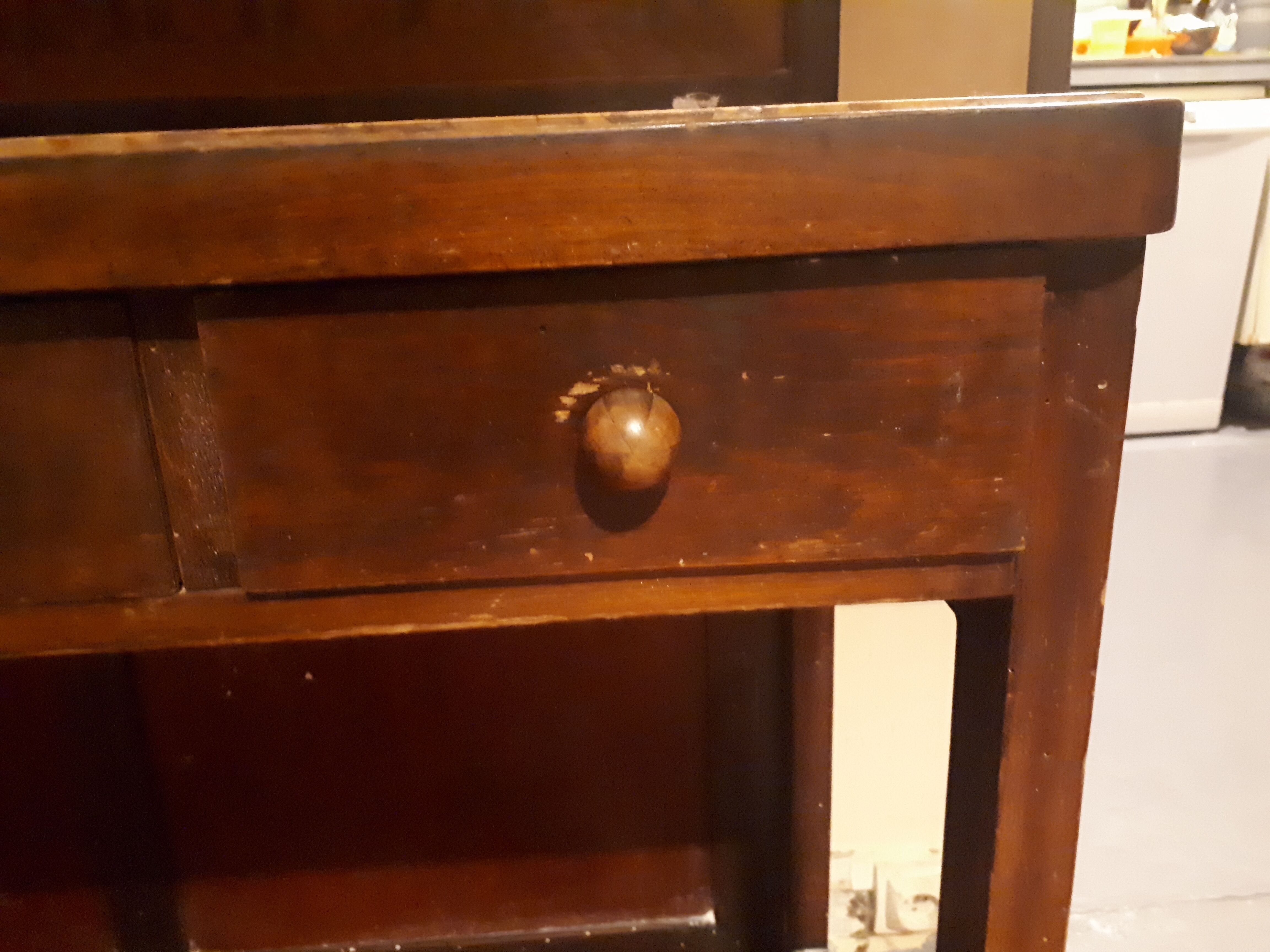 Wooden dressing table Courbet marquetry chevrons art deco Austrian