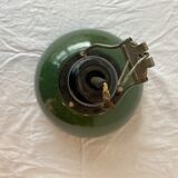 Çekoslavakya pendant lamp - Deep lacquered green outside & enemelled inside