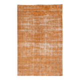 Tapis Vintage Orange Ocre Patiné, Style Bohème Chic