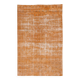 Tapis Vintage Orange Ocre Patiné, Style Bohème Chic