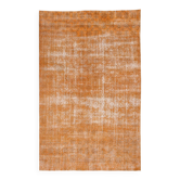 Tapis Vintage Orange Ocre Patiné, Style Bohème Chic