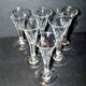 Set of 6 old liqueur glasses - flared tulip shape in cut crystal 1900