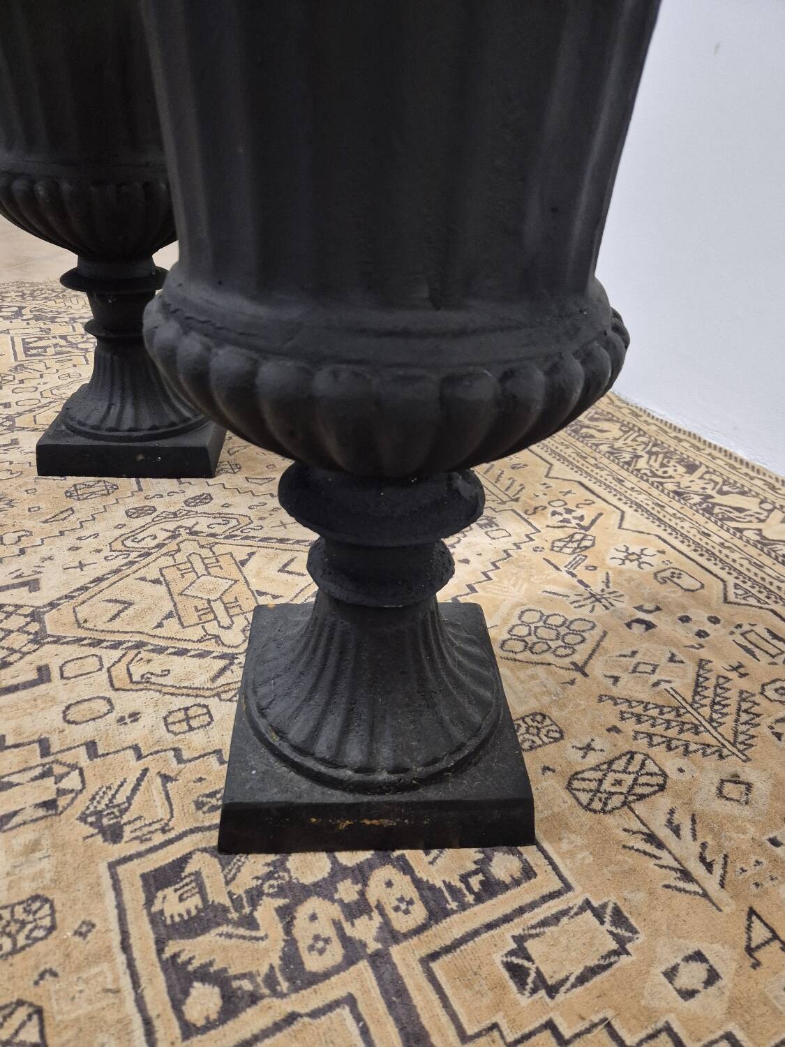 Pair of Medici cast iron vases from Maison Bourgeoise