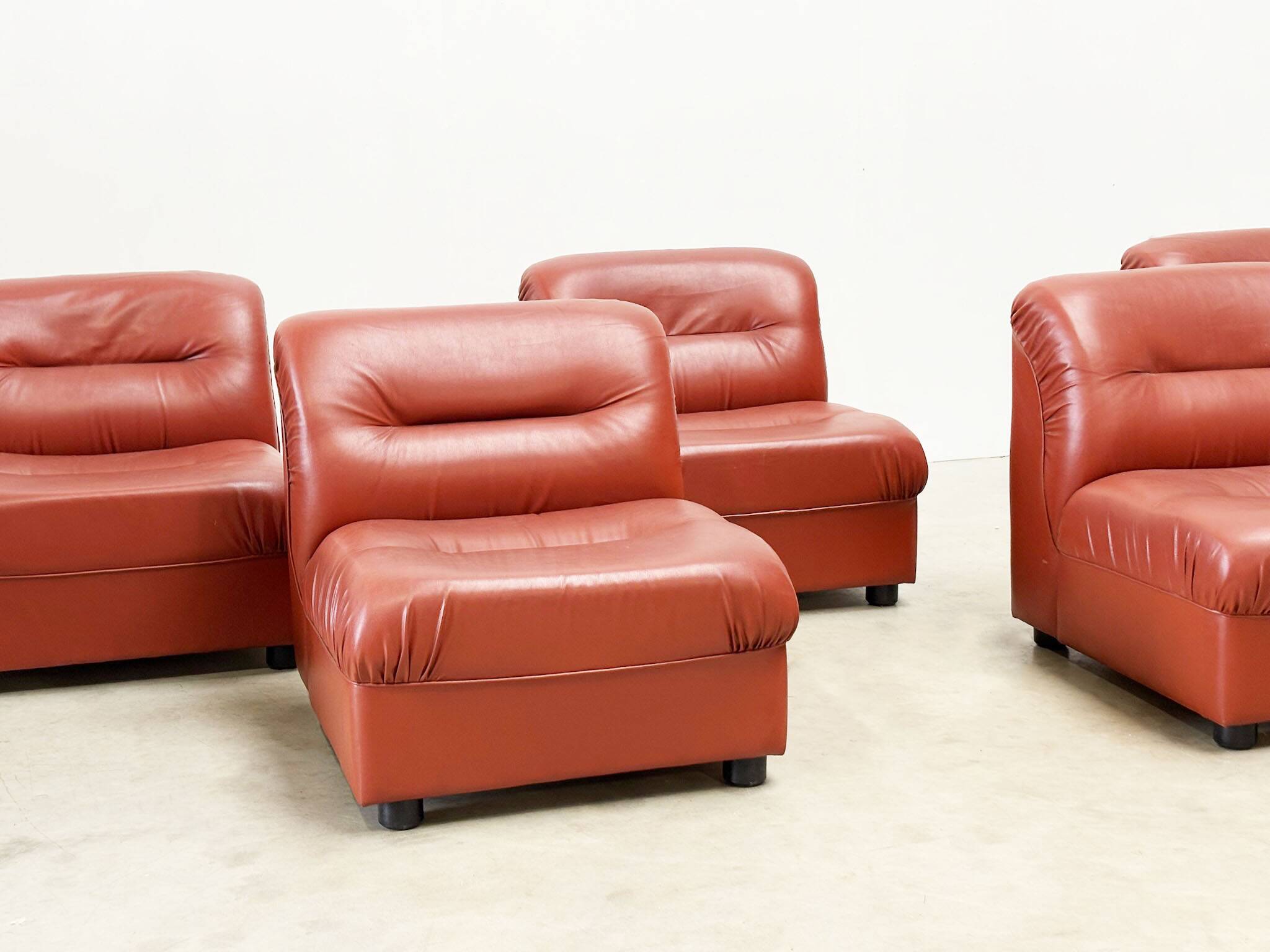 Faux leather modular Italian sofa