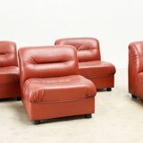 Faux leather modular Italian sofa