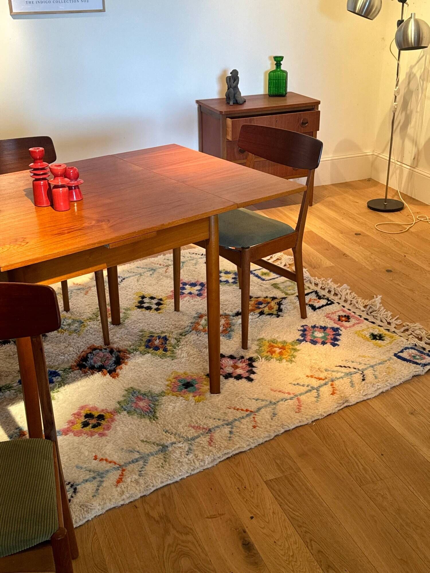 Vintage square Scandinavian table "Mette"