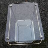 Small rolling table in glass and gold metal