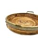 Hollywood regency brass and wicker vide poche, Italy ca. 1970