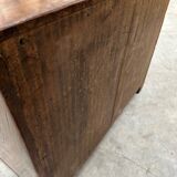 Brutalist furniture with 2 doors in elm.