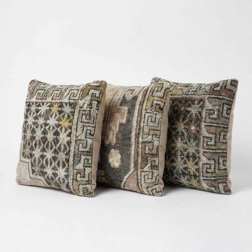 Lot de 3 housses de coussin turque vintage 51x51 cm