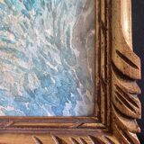 Watercolor Painting "Landscape at the River" circa 1920 + frame