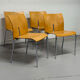 Ensemble de 4 chaises empilables vintage — Contreplaqué moulé et chrome, 199