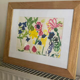 Flower painting in an antique frame