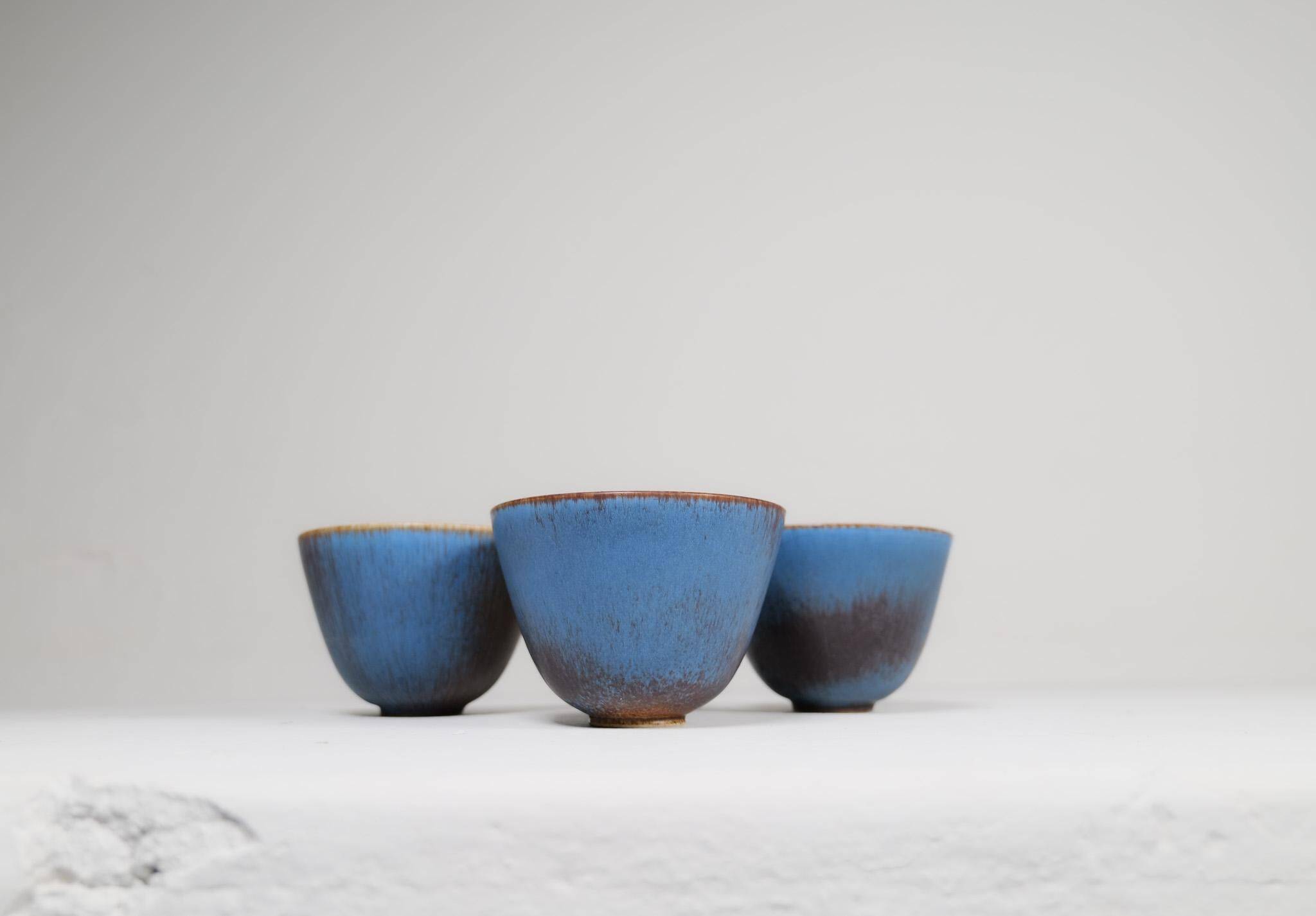 Mid-Century Modern Set of 3 Bowls Rörstrand Gunnar Nylund, Sweden, 1950s