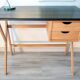 Vintage desk from the 60s-70s, light oak, in superb condition.