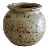 Vintage pyrite stoneware ball vase