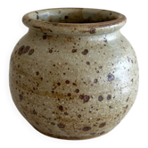 Vintage pyrite stoneware ball vase