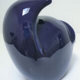 Grand cendrier poisson céramique bleue design vintage