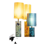 Fractal resin lamp set of 3, circa 1970
