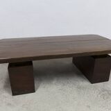 1960s Brutalist style rectangular coffee table with cut corners
