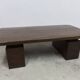 1960s Brutalist style rectangular coffee table with cut corners