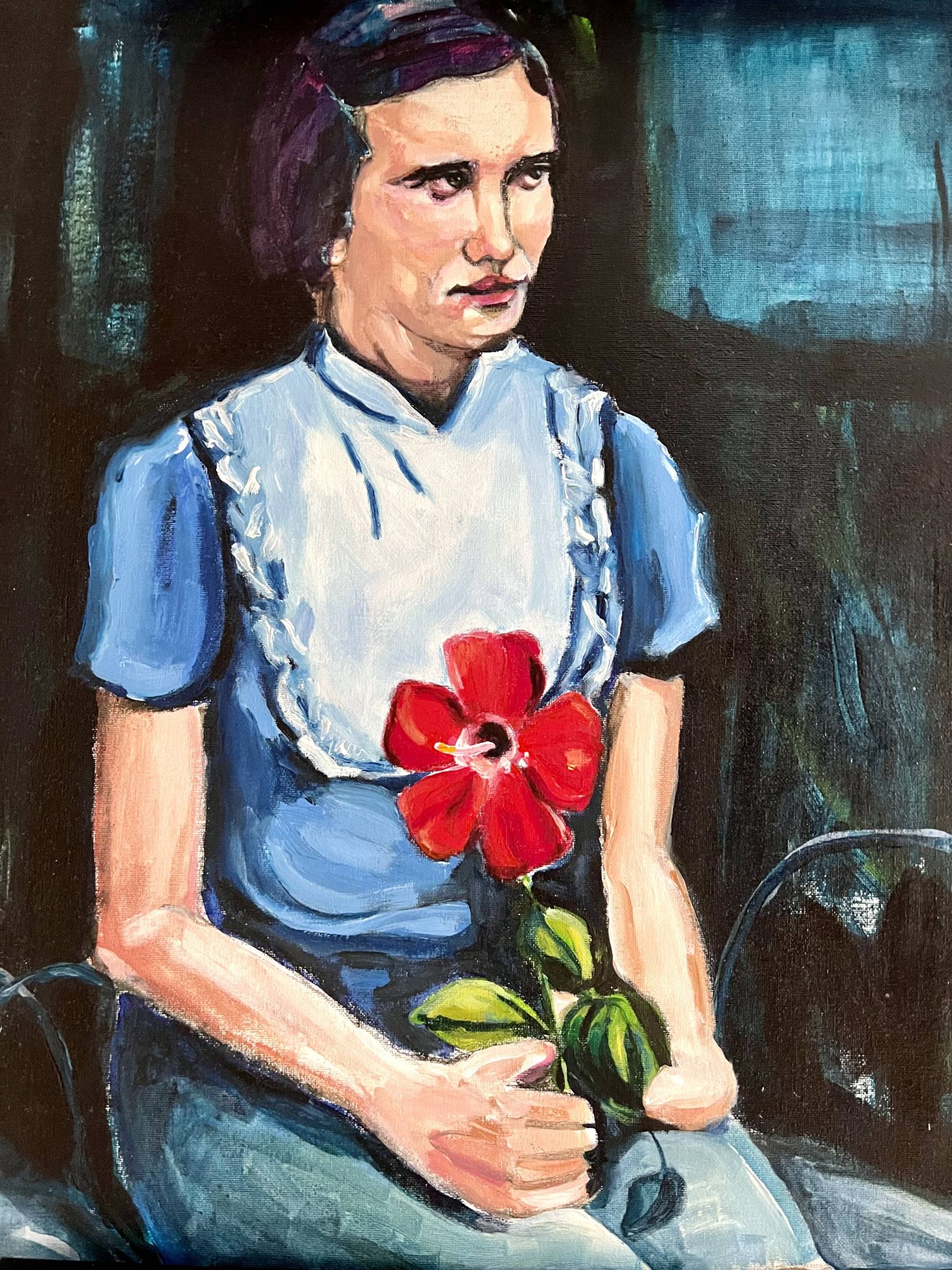 Portrait d'une jeune fille réalisé par l'artiste Cristina Barr