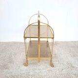 Vintage folding serving table on wheels 1970