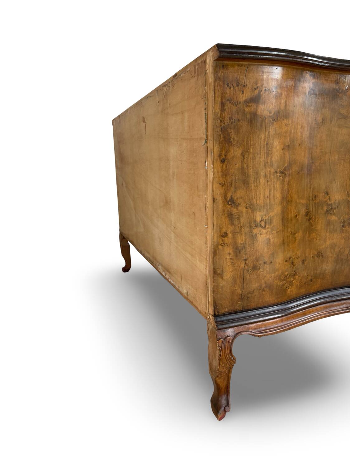 Commode italienne Art déco en loupe de noyer, années 1940-50