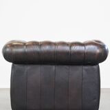 English Chesterfield armchair in sheepskin