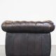 Fauteuil chesterfield anglais en cuir de mouton