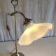 Articulated table lamp in brass and opaline - mid 20th century.