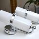 Opaline and chrome wall lights from the 1970s.